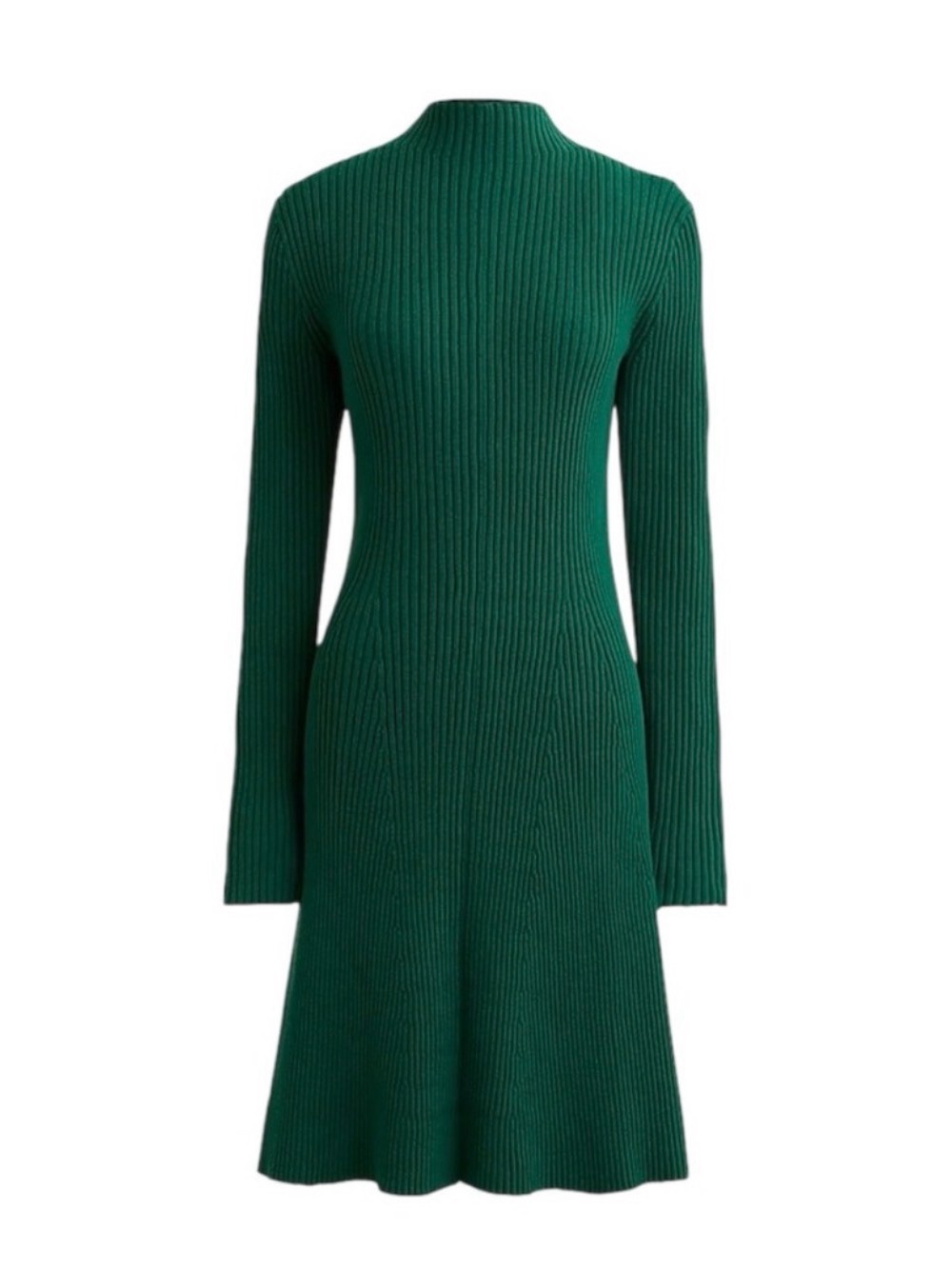 NWT J Crew Factory Green Ribbed Long-Sleeve Mini Sweater Knit Dress 2X